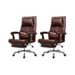 Contemporary Office Chair Tilt Mechanism Footrest Pillow Included Executive Chair Brown 2 Piece Set Clearhalo 'furn' 'furn_office_chair' 'Furniture' 'Office Chairs' 'Office Furniture' 'office_chair' 5965342