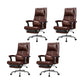 Contemporary Office Chair Tilt Mechanism Footrest Pillow Included Executive Chair Brown 4 Piece Set Clearhalo 'furn' 'furn_office_chair' 'Furniture' 'Office Chairs' 'Office Furniture' 'office_chair' 5965344