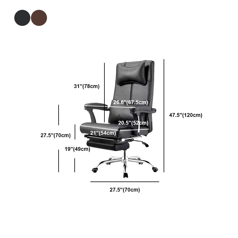 Contemporary Office Chair Tilt Mechanism Footrest Pillow Included Executive Chair Clearhalo 'furn' 'furn_office_chair' 'Furniture' 'Office Chairs' 'Office Furniture' 'office_chair' 5965350