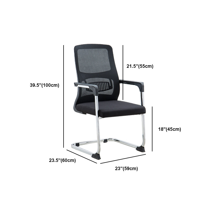 Silla de escritorio tapizada AirGrid, transpirable, negra, contemporánea, de 23" de ancho