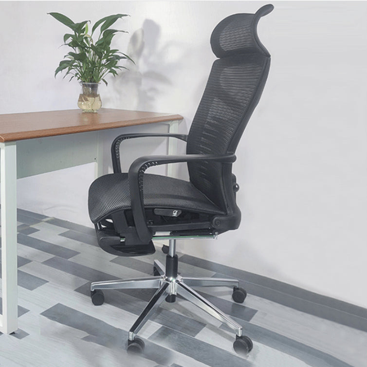 Modern Desk Chair Mesh Management Office Chair High-Back Chair with Wheels Black 1 Piece Clearhalo 'furn' 'furn_office_chair' 'Furniture' 'Office Chairs' 'Office Furniture' 'office_chair' 5965388