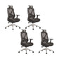 Modern Desk Chair Mesh Management Office Chair High-Back Chair with Wheels Black 4 Piece Set Clearhalo 'furn' 'furn_office_chair' 'Furniture' 'Office Chairs' 'Office Furniture' 'office_chair' 5965391