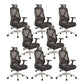 Modern Desk Chair Mesh Management Office Chair High-Back Chair with Wheels Black 8 Piece Set Clearhalo 'furn' 'furn_office_chair' 'Furniture' 'Office Chairs' 'Office Furniture' 'office_chair' 5965395