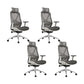 Modern Desk Chair Mesh Management Office Chair High-Back Chair with Wheels Grey 4 Piece Set Clearhalo 'furn' 'furn_office_chair' 'Furniture' 'Office Chairs' 'Office Furniture' 'office_chair' 5965400