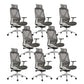 Modern Desk Chair Mesh Management Office Chair High-Back Chair with Wheels Grey 8 Piece Set Clearhalo 'furn' 'furn_office_chair' 'Furniture' 'Office Chairs' 'Office Furniture' 'office_chair' 5965402