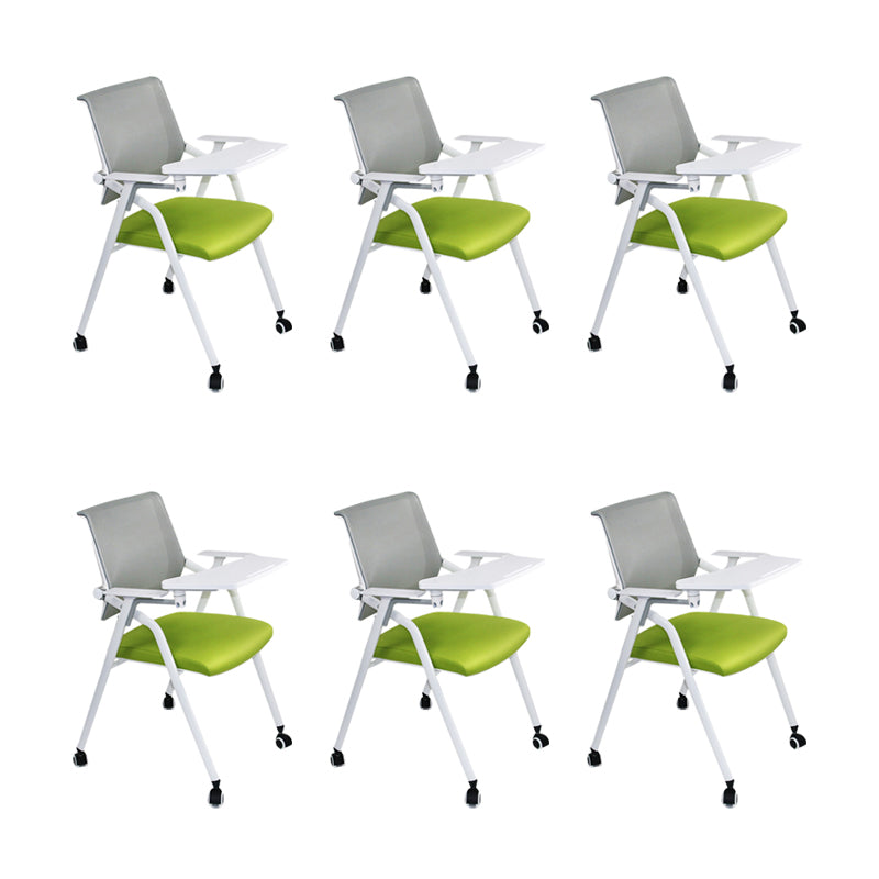 Contemporary Conference Chair with Breathable AirGrid Back Office Chair With Writing Pad 6 Piece Set Casters Included Clearhalo 'furn' 'furn_office_chair' 'Furniture' 'Office Chairs' 'Office Furniture' 'office_chair' 5965419