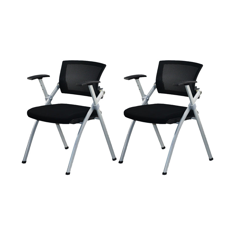 Modern Low Back Office Chair Gray Frame with Breathable AirGrid Conference Chair Without Writing Pad 2 Piece Set Clearhalo 'furn' 'furn_office_chair' 'Furniture' 'Office Chairs' 'Office Furniture' 'office_chair' 5965445