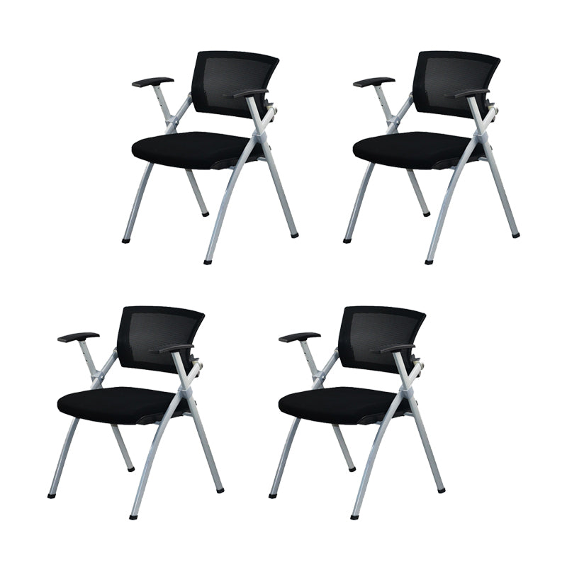 Modern Low Back Office Chair Gray Frame with Breathable AirGrid Conference Chair Without Writing Pad 4 Piece Set Clearhalo 'furn' 'furn_office_chair' 'Furniture' 'Office Chairs' 'Office Furniture' 'office_chair' 5965448