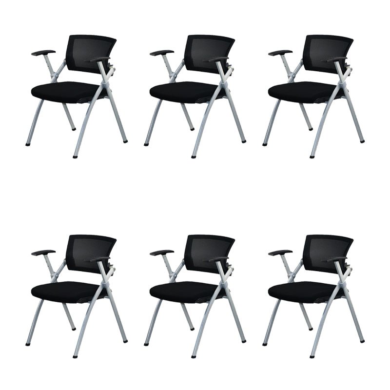 Modern Low Back Office Chair Gray Frame with Breathable AirGrid Conference Chair Without Writing Pad 6 Piece Set Clearhalo 'furn' 'furn_office_chair' 'Furniture' 'Office Chairs' 'Office Furniture' 'office_chair' 5965450