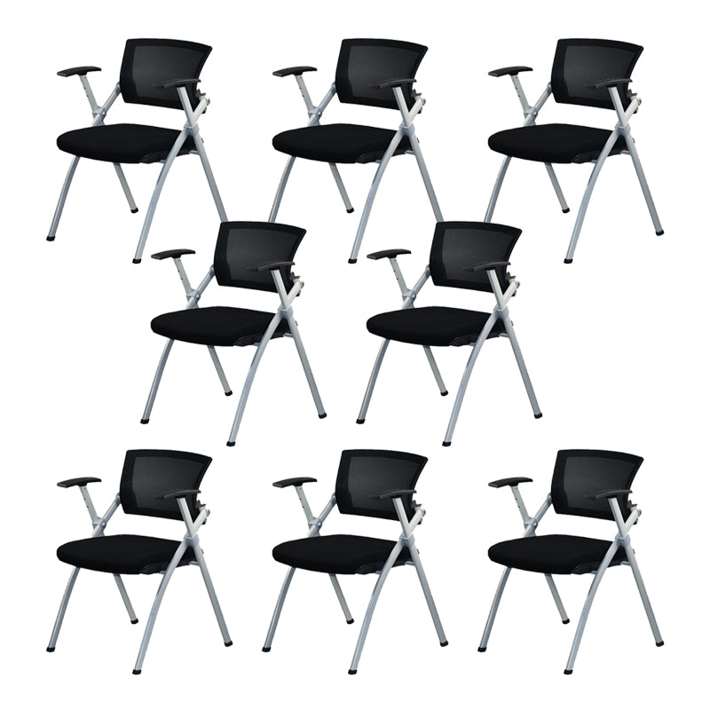 Modern Low Back Office Chair Gray Frame with Breathable AirGrid Conference Chair Without Writing Pad 8 Piece Set Clearhalo 'furn' 'furn_office_chair' 'Furniture' 'Office Chairs' 'Office Furniture' 'office_chair' 5965452