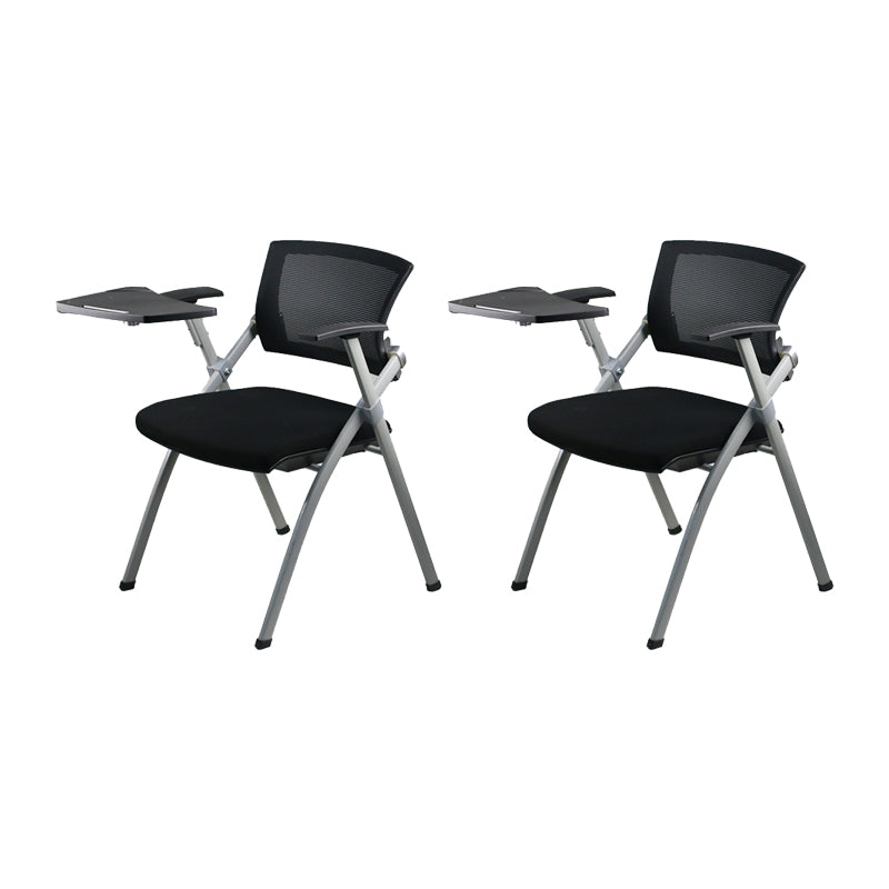 Modern Low Back Office Chair Gray Frame with Breathable AirGrid Conference Chair With Writing Pad 2 Piece Set Clearhalo 'furn' 'furn_office_chair' 'Furniture' 'Office Chairs' 'Office Furniture' 'office_chair' 5965454