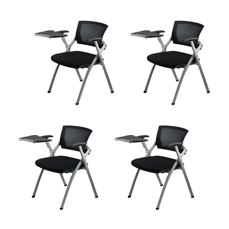 Modern Low Back Office Chair Gray Frame with Breathable AirGrid Conference Chair With Writing Pad 4 Piece Set Clearhalo 'furn' 'furn_office_chair' 'Furniture' 'Office Chairs' 'Office Furniture' 'office_chair' 5965456