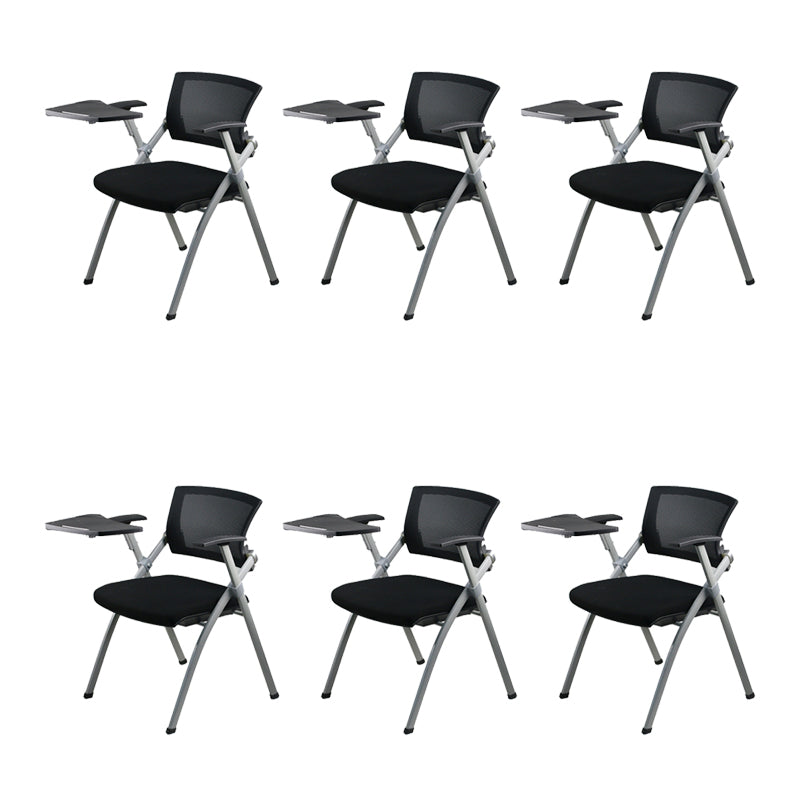 Modern Low Back Office Chair Gray Frame with Breathable AirGrid Conference Chair With Writing Pad 6 Piece Set Clearhalo 'furn' 'furn_office_chair' 'Furniture' 'Office Chairs' 'Office Furniture' 'office_chair' 5965458