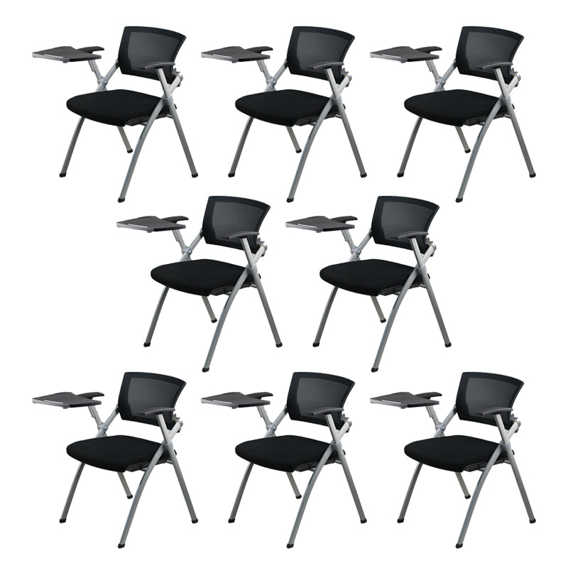 Modern Low Back Office Chair Gray Frame with Breathable AirGrid Conference Chair With Writing Pad 8 Piece Set Clearhalo 'furn' 'furn_office_chair' 'Furniture' 'Office Chairs' 'Office Furniture' 'office_chair' 5965460