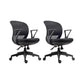 Contemporary Arm Chair Fixed Arms Adjustable Seat Height Swivel Conference Chair Black 2 Piece Set Clearhalo 'furn' 'furn_office_chair' 'Furniture' 'Office Chairs' 'Office Furniture' 'office_chair' 5965465