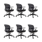 Contemporary Arm Chair Fixed Arms Adjustable Seat Height Swivel Conference Chair Black 6 Piece Set Clearhalo 'furn' 'furn_office_chair' 'Furniture' 'Office Chairs' 'Office Furniture' 'office_chair' 5965470