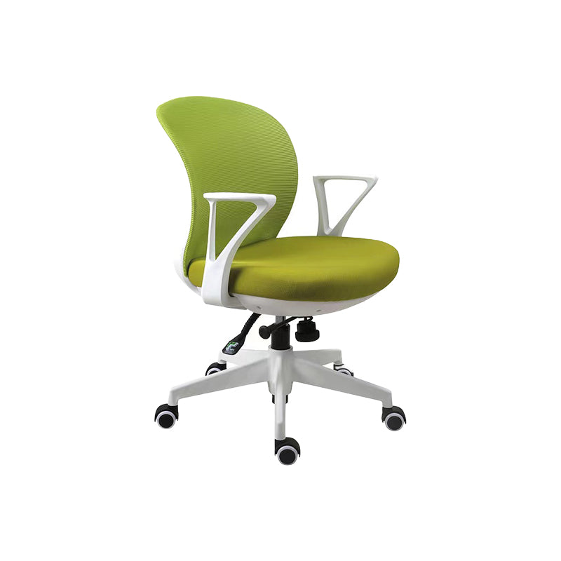 Contemporary Arm Chair Fixed Arms Adjustable Seat Height Swivel Conference Chair Green 1 Piece Clearhalo 'furn' 'furn_office_chair' 'Furniture' 'Office Chairs' 'Office Furniture' 'office_chair' 5965473