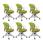 Contemporary Arm Chair Fixed Arms Adjustable Seat Height Swivel Conference Chair Green 6 Piece Set Clearhalo 'furn' 'furn_office_chair' 'Furniture' 'Office Chairs' 'Office Furniture' 'office_chair' 5965476