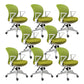 Contemporary Arm Chair Fixed Arms Adjustable Seat Height Swivel Conference Chair Green 8 Piece Set Clearhalo 'furn' 'furn_office_chair' 'Furniture' 'Office Chairs' 'Office Furniture' 'office_chair' 5965477