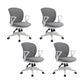 Contemporary Arm Chair Fixed Arms Adjustable Seat Height Swivel Conference Chair Gray-White 4 Piece Set Clearhalo 'furn' 'furn_office_chair' 'Furniture' 'Office Chairs' 'Office Furniture' 'office_chair' 5965480
