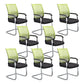 21"W Contemporary Arm Chair Black Breathable AirGrid Upholstered Desk Chair Green 8 Piece Set Clearhalo 'furn' 'furn_office_chair' 'Furniture' 'Office Chairs' 'Office Furniture' 'office_chair' 5965504