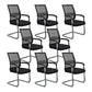 21"W Contemporary Arm Chair Black Breathable AirGrid Upholstered Desk Chair Black 8 Piece Set Clearhalo 'furn' 'furn_office_chair' 'Furniture' 'Office Chairs' 'Office Furniture' 'office_chair' 5965508