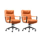Modern Desk Chair Leather Computer Chair High-Back/Mid-Back Chair Orange 2 Piece Set Mid-Back (14-22 in.) Clearhalo 'furn' 'furn_office_chair' 'Furniture' 'Office Chairs' 'Office Furniture' 'office_chair' 5965519