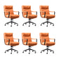 Modern Desk Chair Leather Computer Chair High-Back/Mid-Back Chair Orange 6 Piece Set Mid-Back (14-22 in.) Clearhalo 'furn' 'furn_office_chair' 'Furniture' 'Office Chairs' 'Office Furniture' 'office_chair' 5965524