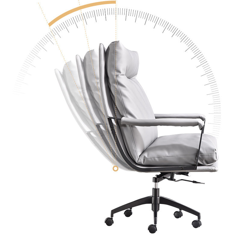 Modern Desk Chair Leather Computer Chair High-Back/Mid-Back Chair Clearhalo 'furn' 'furn_office_chair' 'Furniture' 'Office Chairs' 'Office Furniture' 'office_chair' 5965527
