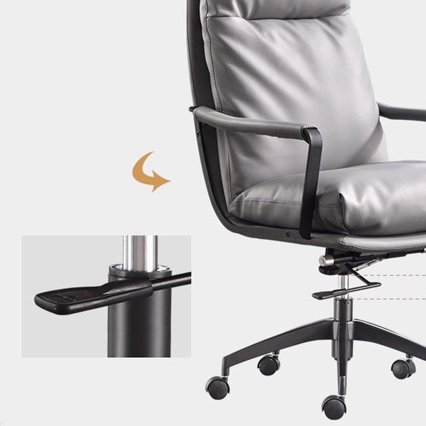 Modern Desk Chair Leather Computer Chair High-Back/Mid-Back Chair Clearhalo 'furn' 'furn_office_chair' 'Furniture' 'Office Chairs' 'Office Furniture' 'office_chair' 5965529