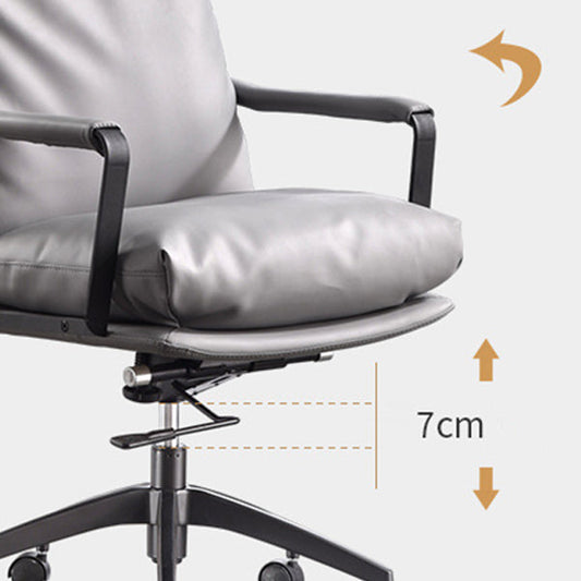 Modern Desk Chair Leather Computer Chair High-Back/Mid-Back Chair Clearhalo 'furn' 'furn_office_chair' 'Furniture' 'Office Chairs' 'Office Furniture' 'office_chair' 5965531