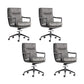 Modern Desk Chair Leather Computer Chair High-Back/Mid-Back Chair Grey 4 Piece Set Mid-Back (14-22 in.) Clearhalo 'furn' 'furn_office_chair' 'Furniture' 'Office Chairs' 'Office Furniture' 'office_chair' 5965532