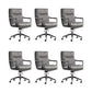 Modern Desk Chair Leather Computer Chair High-Back/Mid-Back Chair Grey 6 Piece Set Mid-Back (14-22 in.) Clearhalo 'furn' 'furn_office_chair' 'Furniture' 'Office Chairs' 'Office Furniture' 'office_chair' 5965534