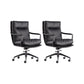 Modern Desk Chair Leather Computer Chair High-Back/Mid-Back Chair Black 2 Piece Set Mid-Back (14-22 in.) Clearhalo 'furn' 'furn_office_chair' 'Furniture' 'Office Chairs' 'Office Furniture' 'office_chair' 5965538