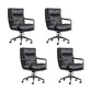 Modern Desk Chair Leather Computer Chair High-Back/Mid-Back Chair Black 4 Piece Set Mid-Back (14-22 in.) Clearhalo 'furn' 'furn_office_chair' 'Furniture' 'Office Chairs' 'Office Furniture' 'office_chair' 5965539