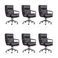 Modern Desk Chair Leather Computer Chair High-Back/Mid-Back Chair Black 6 Piece Set Mid-Back (14-22 in.) Clearhalo 'furn' 'furn_office_chair' 'Furniture' 'Office Chairs' 'Office Furniture' 'office_chair' 5965540