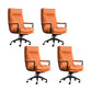 Modern Desk Chair Leather Computer Chair High-Back/Mid-Back Chair Orange 4 Piece Set High-Back (Over 22 in.) Clearhalo 'furn' 'furn_office_chair' 'Furniture' 'Office Chairs' 'Office Furniture' 'office_chair' 5965544