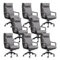 Modern Desk Chair Leather Computer Chair High-Back/Mid-Back Chair Grey 8 Piece Set High-Back (Over 22 in.) Clearhalo 'furn' 'furn_office_chair' 'Furniture' 'Office Chairs' 'Office Furniture' 'office_chair' 5965551
