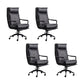 Modern Desk Chair Leather Computer Chair High-Back/Mid-Back Chair Black 4 Piece Set High-Back (Over 22 in.) Clearhalo 'furn' 'furn_office_chair' 'Furniture' 'Office Chairs' 'Office Furniture' 'office_chair' 5965554
