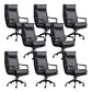 Modern Desk Chair Leather Computer Chair High-Back/Mid-Back Chair Black 8 Piece Set High-Back (Over 22 in.) Clearhalo 'furn' 'furn_office_chair' 'Furniture' 'Office Chairs' 'Office Furniture' 'office_chair' 5965556
