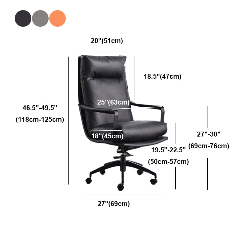 Modern Desk Chair Leather Computer Chair High-Back/Mid-Back Chair Clearhalo 'furn' 'furn_office_chair' 'Furniture' 'Office Chairs' 'Office Furniture' 'office_chair' 5965558