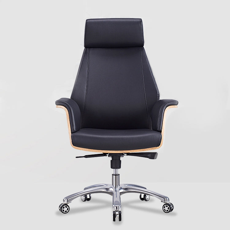 Contemporary Office Chair Adjustable Seat Height Leather Executive Chair Clearhalo 'furn' 'furn_office_chair' 'Furniture' 'Office Chairs' 'Office Furniture' 'office_chair' 5965559