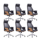 Contemporary Office Chair Adjustable Seat Height Leather Executive Chair Black 6 Piece Set Clearhalo 'furn' 'furn_office_chair' 'Furniture' 'Office Chairs' 'Office Furniture' 'office_chair' 5965564