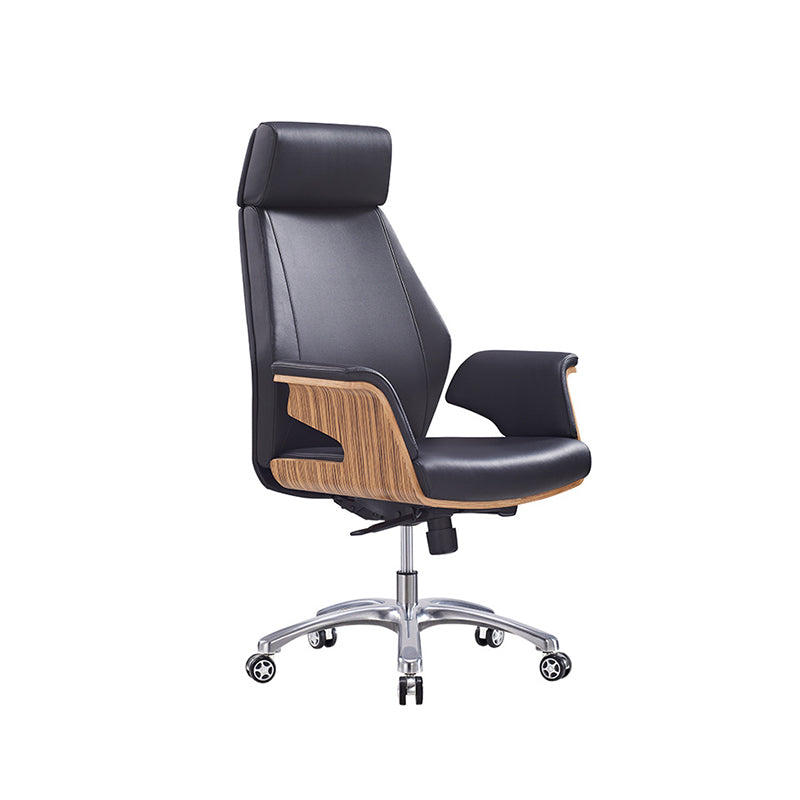 Contemporary Office Chair Adjustable Seat Height Leather Executive Chair Clearhalo 'furn' 'furn_office_chair' 'Furniture' 'Office Chairs' 'Office Furniture' 'office_chair' 5965567