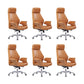 Contemporary Office Chair Adjustable Seat Height Leather Executive Chair Brown 6 Piece Set Clearhalo 'furn' 'furn_office_chair' 'Furniture' 'Office Chairs' 'Office Furniture' 'office_chair' 5965573