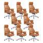 Contemporary Office Chair Adjustable Seat Height Leather Executive Chair Brown 8 Piece Set Clearhalo 'furn' 'furn_office_chair' 'Furniture' 'Office Chairs' 'Office Furniture' 'office_chair' 5965575