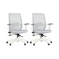 Modern Desk Chair Mesh Computer Chair Mid-Back Chair in Black/Gray/Orange Grey 2 Piece Set Clearhalo 'furn' 'furn_office_chair' 'Furniture' 'Office Chairs' 'Office Furniture' 'office_chair' 5965607