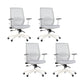 Modern Desk Chair Mesh Computer Chair Mid-Back Chair in Black/Gray/Orange Grey 4 Piece Set Clearhalo 'furn' 'furn_office_chair' 'Furniture' 'Office Chairs' 'Office Furniture' 'office_chair' 5965608