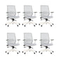 Modern Desk Chair Mesh Computer Chair Mid-Back Chair in Black/Gray/Orange Grey 6 Piece Set Clearhalo 'furn' 'furn_office_chair' 'Furniture' 'Office Chairs' 'Office Furniture' 'office_chair' 5965610
