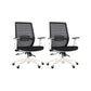 Modern Desk Chair Mesh Computer Chair Mid-Back Chair in Black/Gray/Orange Black 2 Piece Set Clearhalo 'furn' 'furn_office_chair' 'Furniture' 'Office Chairs' 'Office Furniture' 'office_chair' 5965616